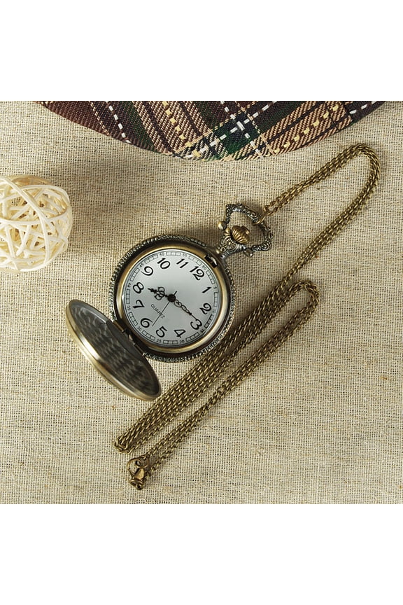 Vintage Pocket Watch with Quartz Movement Featuring Santa Claus Design, Portable and Stylish Timepiece for Everyday Use