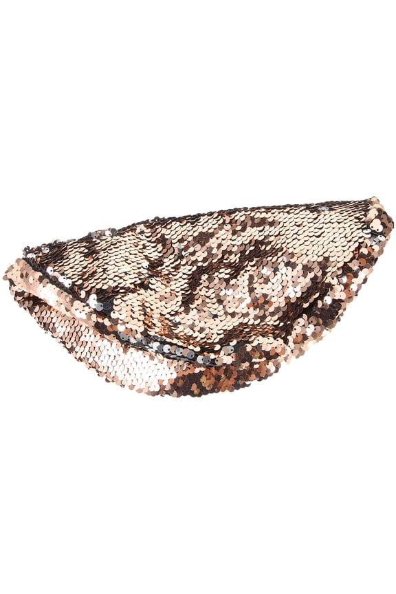 Golden Women Sparkly Sequins Beret 1 Pcs for Decorative Holiday Wear