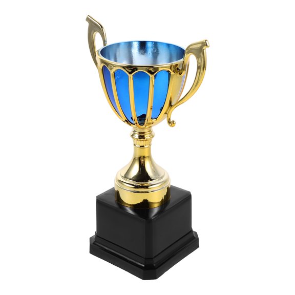 LOLIPPYY Golden and Blue Plastic Trophy Award for Sports Contests and Achievement Recognition