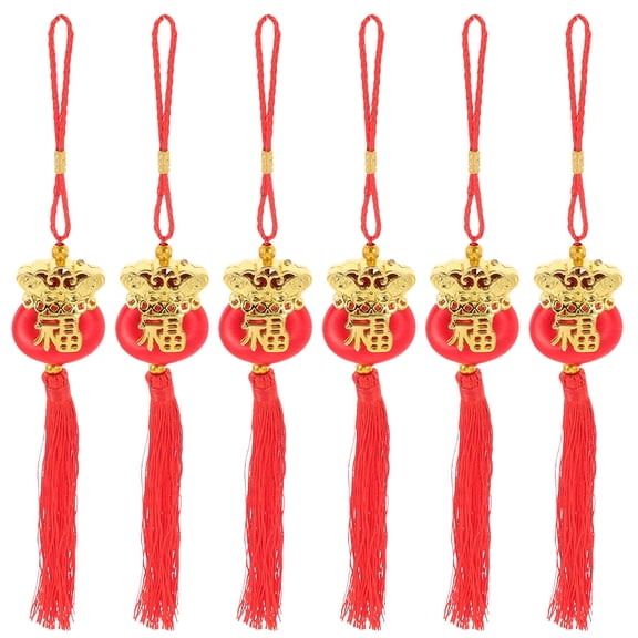 LOLIPPYY Golden for Home Decoration Plastic and Silk Yarn Small Lightweight Lanterns 6 Pieces