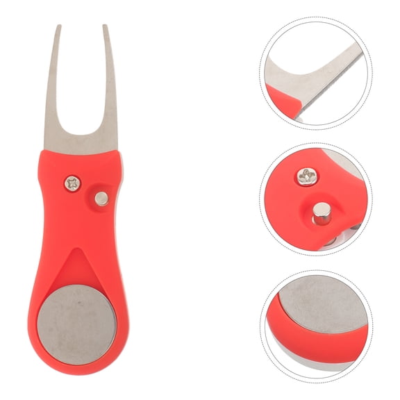 LOLIPPYY Golf Divot Tool and Ball Marker Watermelon Red Metal Lawn Repair Tool for Garden Use