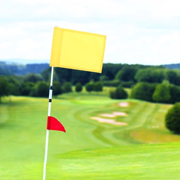 LOLIPPYY Golf Flag for Putting Green Yellow Nylon Flag with Tube Easy Installation for Golf Course Training
