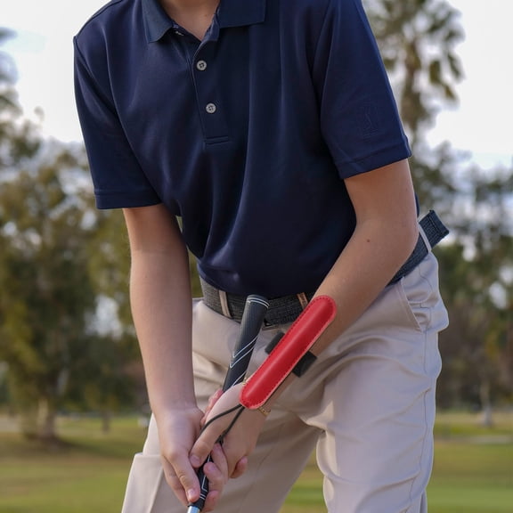LOLIPPYY Golf Swing Trainer for Beginners, Red Blend, Improve Technique with 1 Piece Golfing Aid Tool