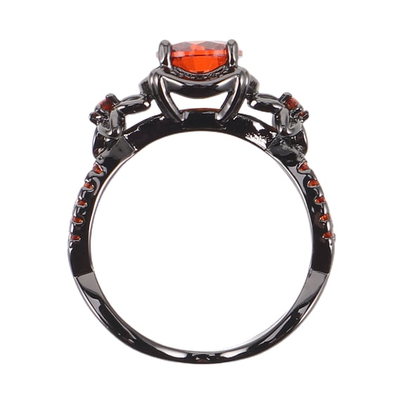 LOLIPPYY Gothic Black Ring with Red - Retro Fashion Ring Vintage Punk Knuckle Accessories for Women Men Halloween Christmas Party Decor