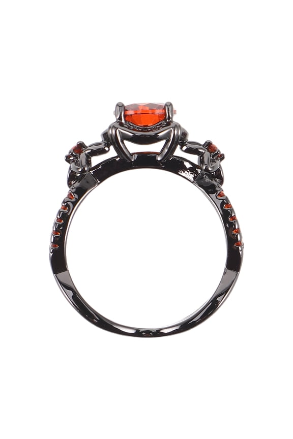 Gothic Black Ring with Red - Retro Fashion Ring Vintage Punk Knuckle Accessories for Women Men Halloween Christmas Party Decor