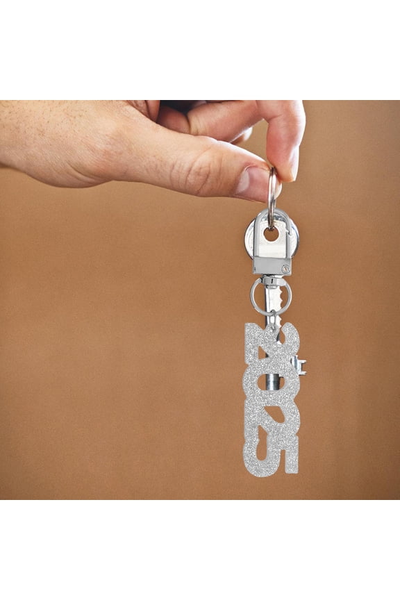 Graduation Supplies Number Shape Keychain Design White Alloy Acrylic 1Pack