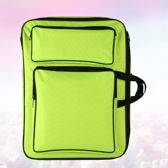 LOLIPPYY Green Canvas Drawing Board Bag Waterproof Storage Case with Zipper and Tote Handle