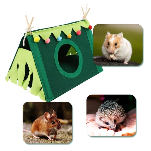 LOLIPPYY Green Felt Pet Bed House for Hamsters and Small Animals Comfortable Rest Bed