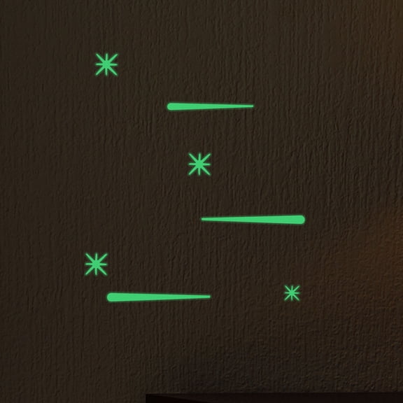 LOLIPPYY Glow in The Wall Stickers for Ceiling Decoration, Green Star Shaped Decals for Kids Room