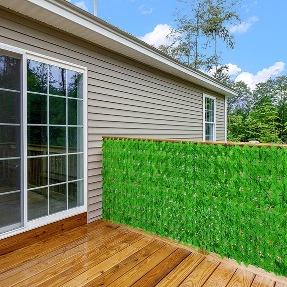 LOLIPPYY Green Leaf Fence Plastic Fencing Realistic Design 1Set