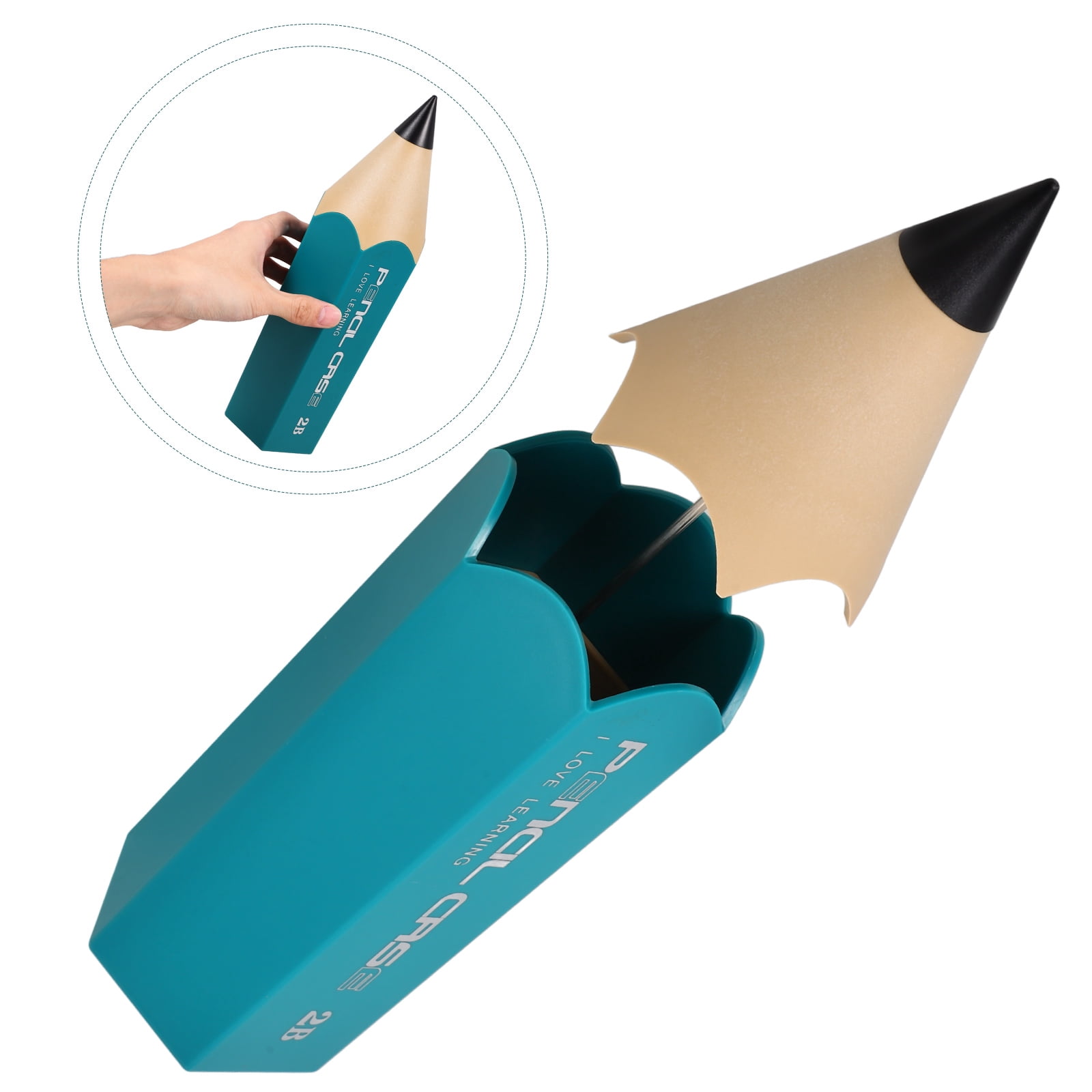 LOLIPPYY Green Pencil Container with Lid for Desk Office Supplies and ...