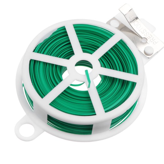 LOLIPPYY Green Plastic Coated Iron Wire Ties Strong Flexible Garden Tool for Attaching Labels and Securing