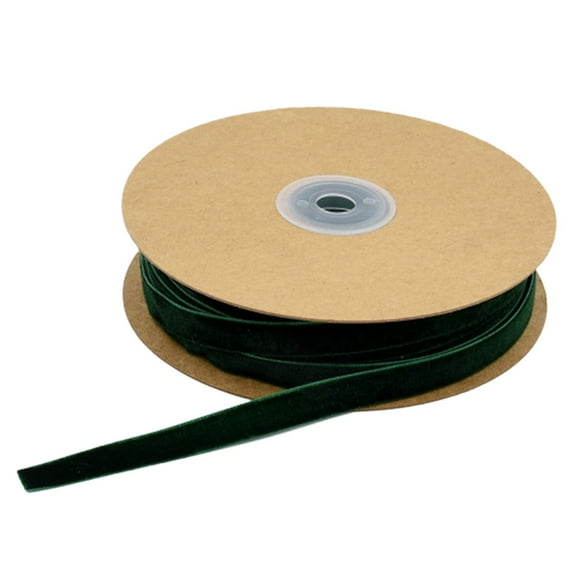 LOLIPPYY Green Plush Fabric Ribbon 1CM Wide for Crafts, Party Decorations, Wrapping and Accessories