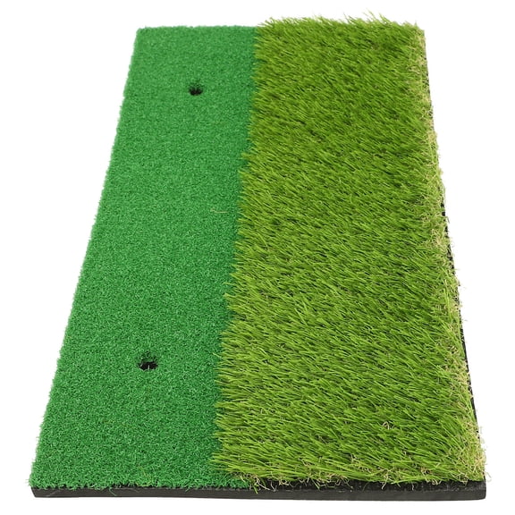 LOLIPPYY Green Portable Hitting Mat with Short and Long Fairway Surfaces for Golf Practice