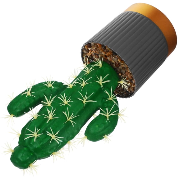 LOLIPPYY Green Artificial Cactus Potted Plant with Hand Painted Details for Home and Office Decoration