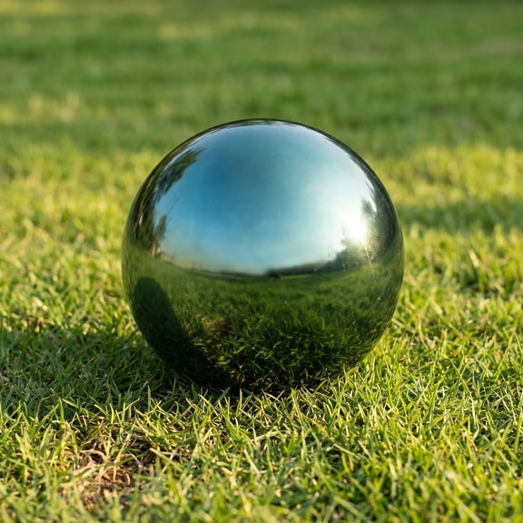 LOLIPPYY Green Stainless Steel Gazing Globe with Reflective Mirror , Outdoor Garden Sphere Decoration
