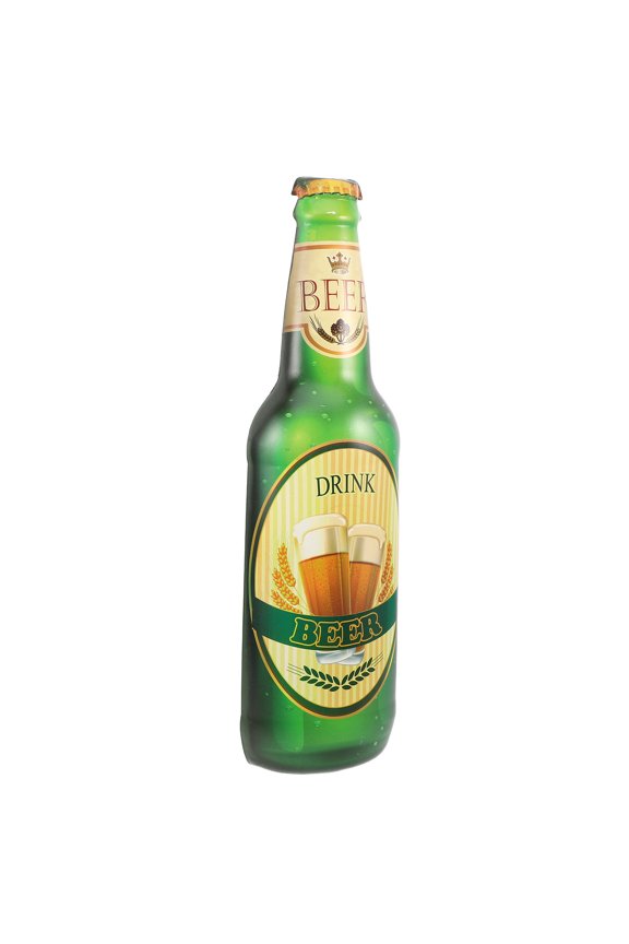 Green Vintage Iron Beer Bottle Wall Art Easy No Drill Installation for Home Bar Or Man Cave