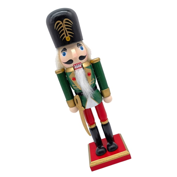 LOLIPPYY Green Wooden Nutcracker Christmas Decoration for Home and Desktop Display, Festive Holiday Craft Ornament