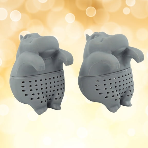 LOLIPPYY Grey Animal Tea Infuser Hippo Shape Made of Silicone with Leak Proof Fine Slots