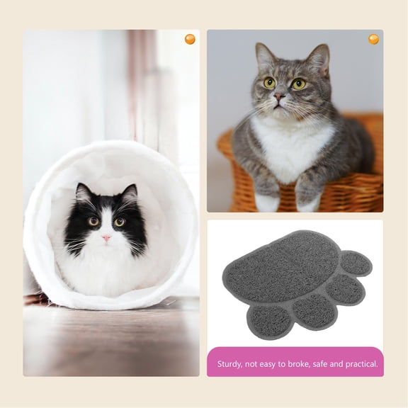 LOLIPPYY Grey Cat Cleaning Carpet Water Resistant PVC Mat for Comfortable Pet Use
