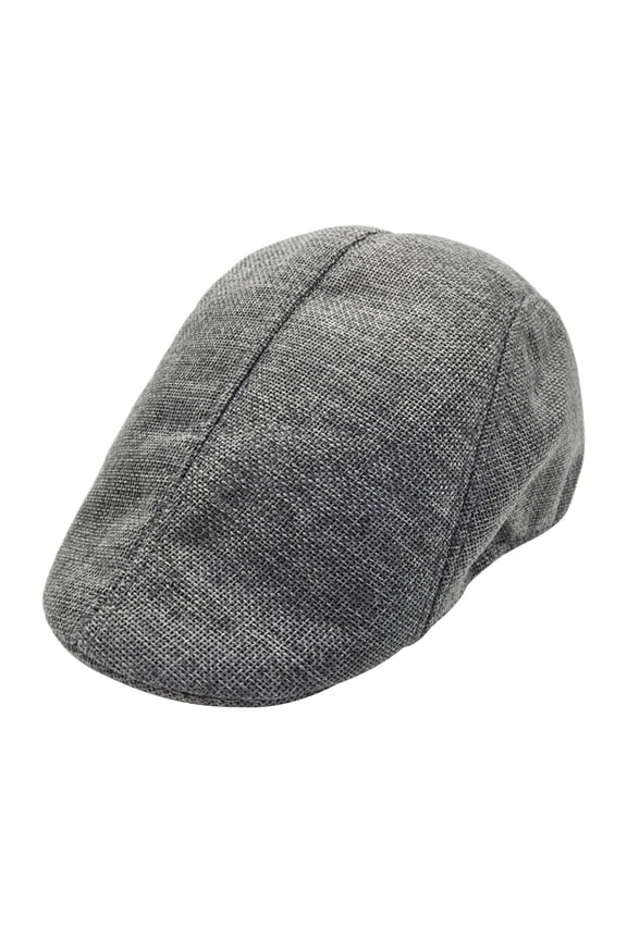 Grey Flax Beret Cap Simple Design Sunscreen Driving Hat for Everyday Use