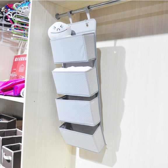 LOLIPPYY Grey Hanging Organizer Pocket with 4 Layers for Wall Or Door Storage and Easy Access in Bedroom and Kitchen
