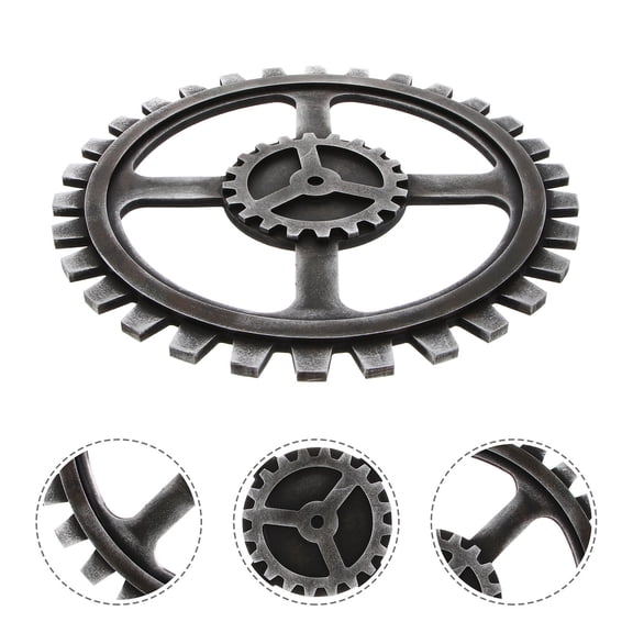 LOLIPPYY Grey Industrial Gear Decoration Gear Wheel Art Craft Wall Decor Wooden Wall Hanging 1Pack