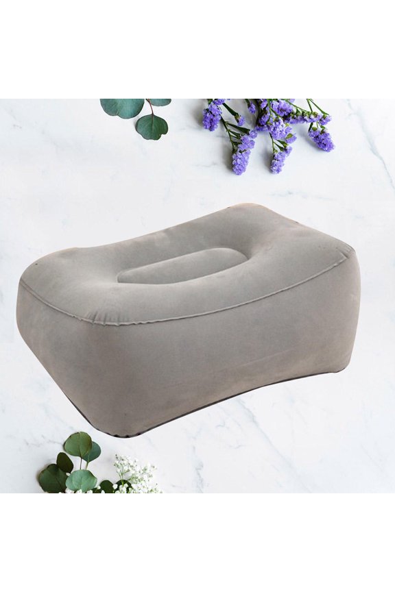 Grey Inflatable Foot Rest Pillow with Skin Friendly Fabric for Comfortable Legs and Feet
