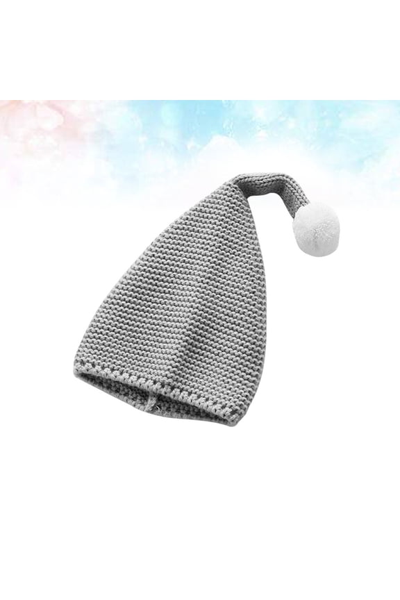 Kids Grey Knit Hat Soft Yarn Winter Beanie Warm, Comfortable, Cozy with Cute Design, One Size Fits All