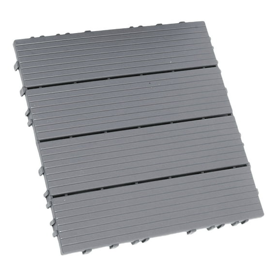 LOLIPPYY Grey PP Interlocking Outdoor Deck Tiles for Patios Gardens and Balconies Easy Maintenance and Antislip Design 12x12 Inches