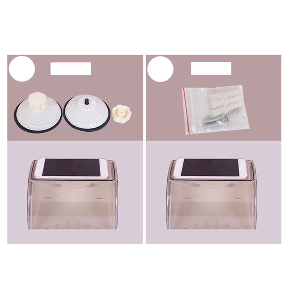 LOLIPPYY Grey Plastic Tissue Paper Box with Water Resistant Cover for Bathroom Use