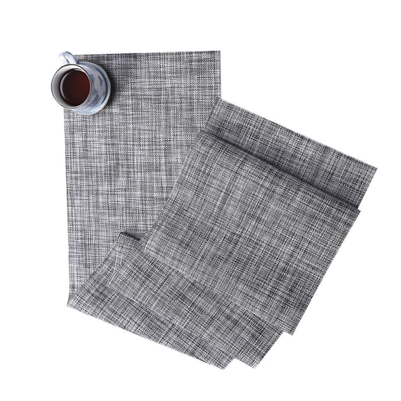 LOLIPPYY Grey Rectangular Woven Table Runner for Dining Room and Buffet Table Decor