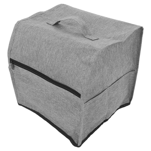 LOLIPPYY Grey Sewing Machine Carrying Case with Dust Cover and Multiple Storage Compartments for Easy Organization