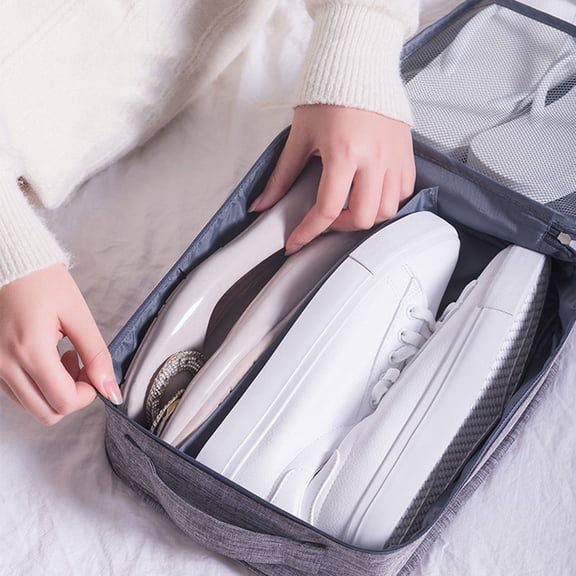 LOLIPPYY Grey Shoe Sorting Pouch for Travel with Multiple Uses and Spacious Interior