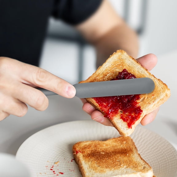 LOLIPPYY Grey Silicone Baking Spatula for Home Use Ergonomic Wear Resistant Multi Function Butter Spreader