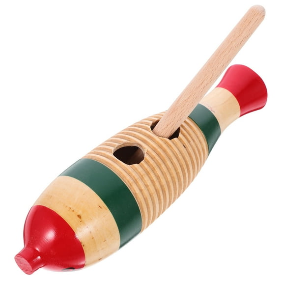 LOLIPPYY Guiro Musical Instrument for Kids, Khaki Wood Design, Ideal for Early Childhood Education