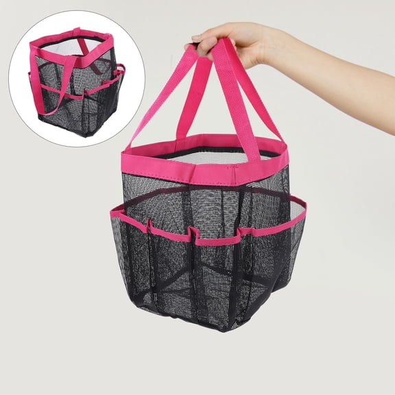 LOLIPPYY Gym Locker Organizer Rectangular Shower Tote Bag 1Pcs Rosy Nylon Water Drainage for Gym Members