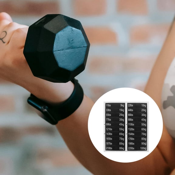 LOLIPPYY Gym Weight Sticker Labels Black Adhesive Weight Tags for Dumbbells Barbells