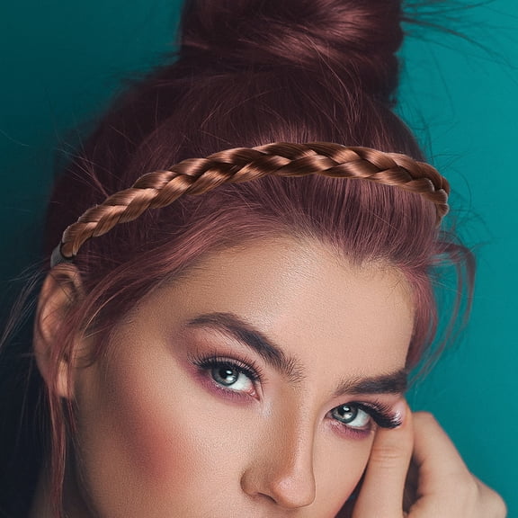 LOLIPPYY Hair Accessories for Women Classic Braids Light Brown 1Pcs Braided Headband