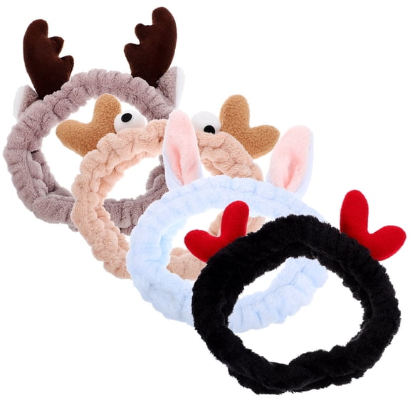 LOLIPPYY Bathroom Hairband for Skincare Plush Face Washing 4Pcs for Women Spa