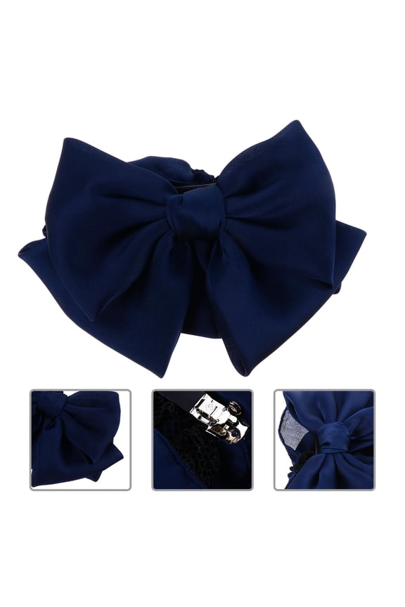 Hair Bows for Woman Navy Bow Shape Firm Hold Hair Accessories 1Pack