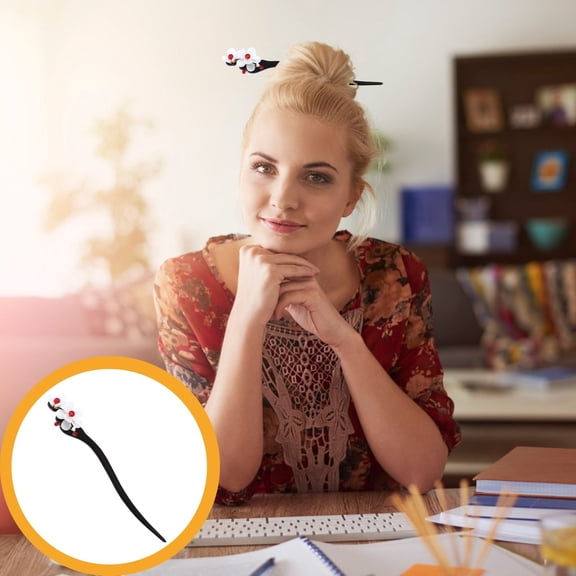 LOLIPPYY Hair Chopsticks Chinese Brown 19x3cm Hair Bun for Women 1Set