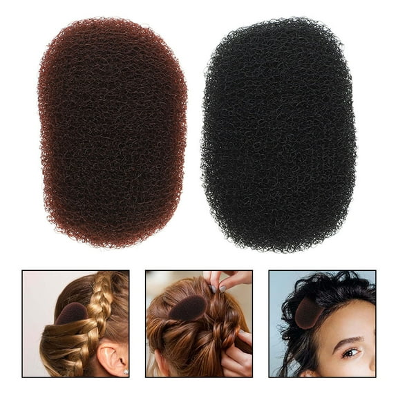LOLIPPYY Hair Claw Clip Bump Up Hair Base Insert Black Manganese Steel 2pcs Heightboosting Parties