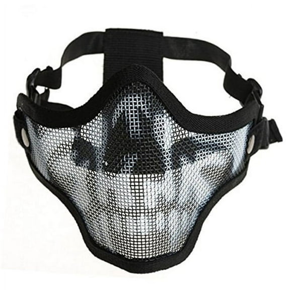 LOLIPPYY  Half Face Mask Black Mesh Half Face Mask for CS Games 1Pcs
