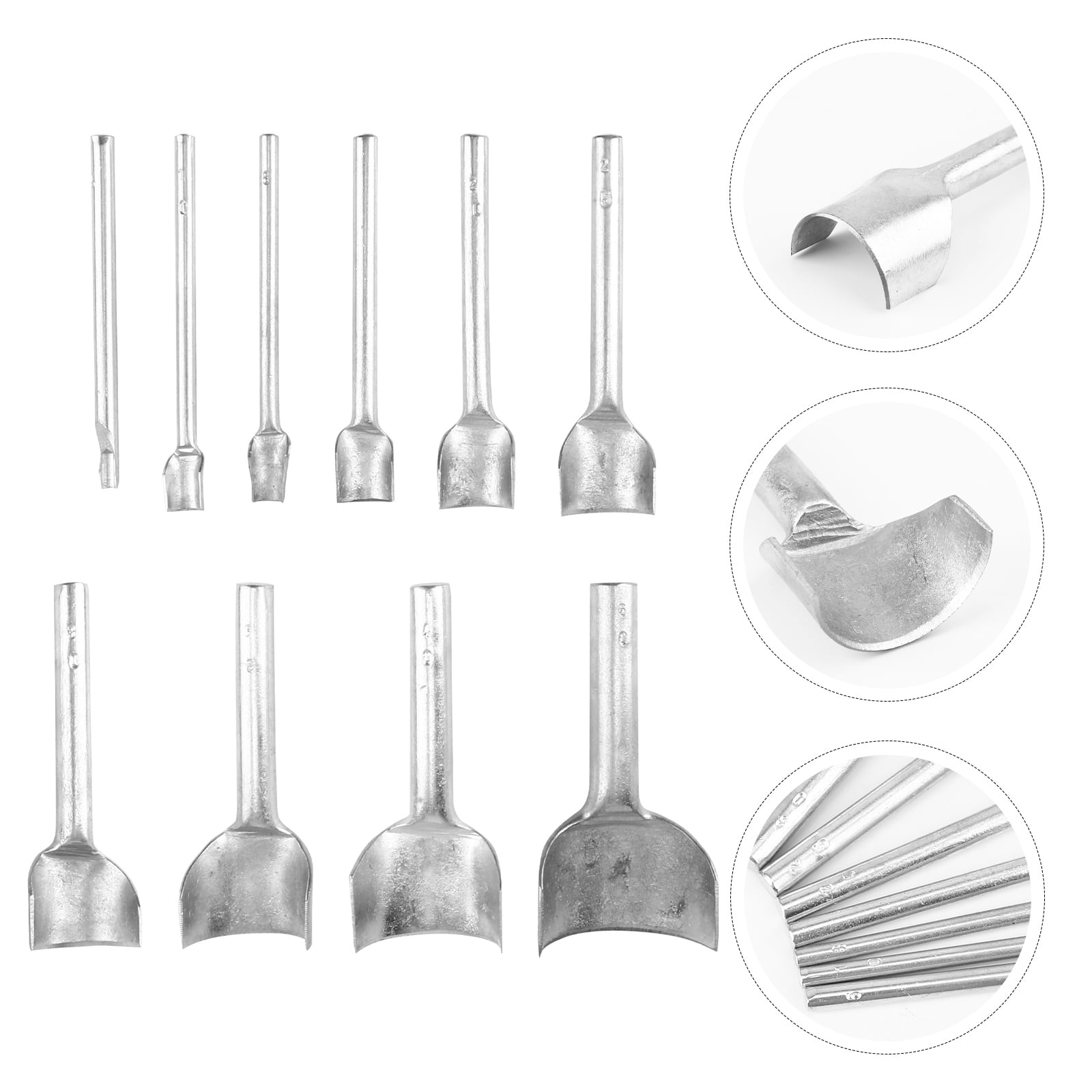 LOLIPPYY Half Round Punching Tool Steel Silver for DIY Craft Wallet Belt Handbag Making 10pcs 0.51.5inch