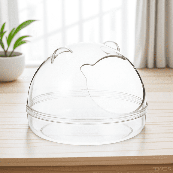 LOLIPPYY Hamster Bathing Tub Transparent Pet Supply with Easy Assembly and Non Slip Base