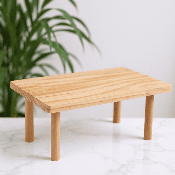 LOLIPPYY Hamster Platform for Cage Light Yellow Wooden Stand with Legs Smooth Sanded Natural Material