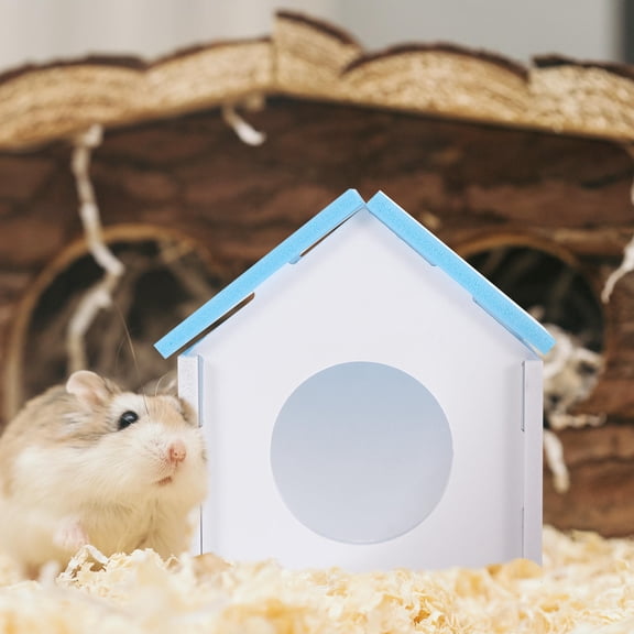 LOLIPPYY Hamster Playing House in Blue PVC Material Safe and Pet Hideaway Nest