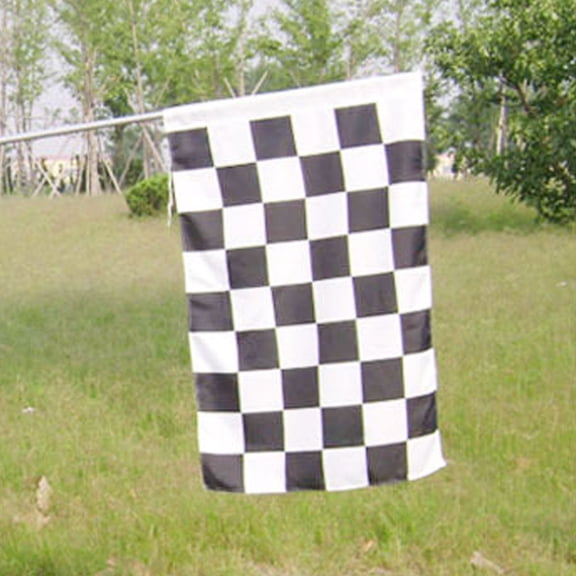 LOLIPPYY Lightweight Handheld Checkered Racing Flag with Plastic Pole for Parades, Sports Events, and Outdoor Activities