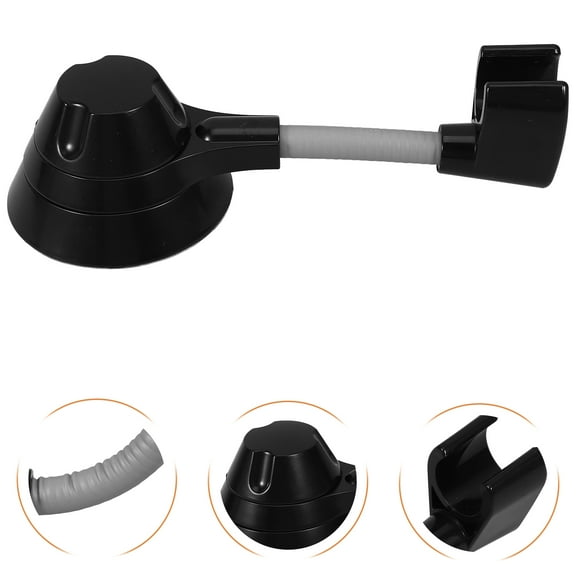 LOLIPPYY Hand Held Shower Mount Simple Design Plastic Black Bathroom Shower Rack 1Pack